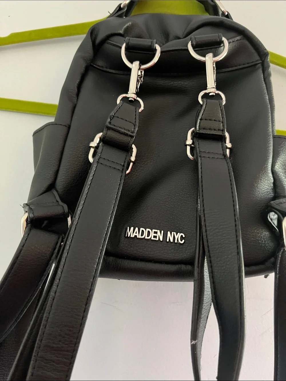 Compact Black Mini Backpack with Sparkle Accents